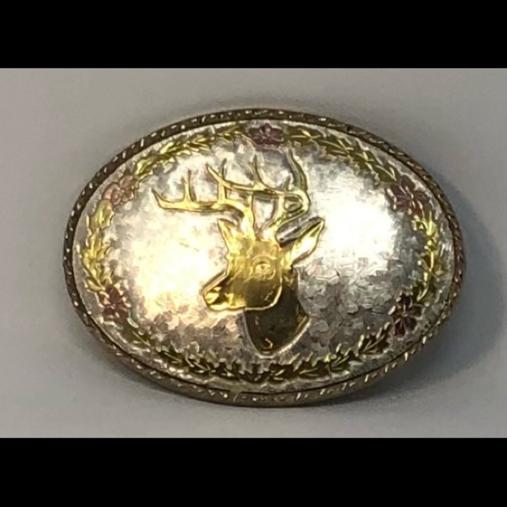 Black hills gold style belt buckle stag deer. - Picture 2 of 11